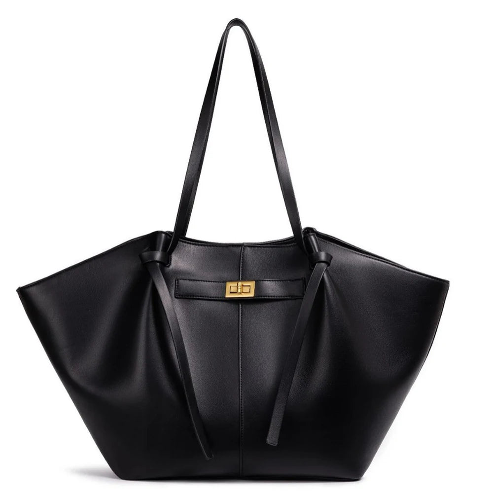 Minimal Soft Leather Shoulder Tote