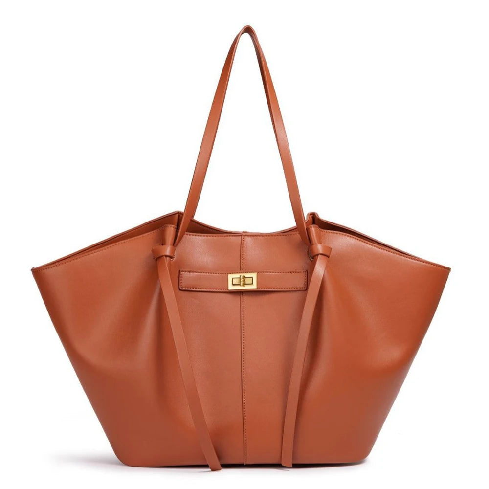 Minimal Soft Leather Shoulder Tote